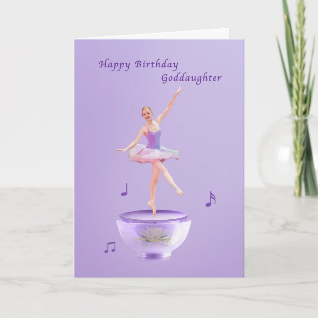 Birthday, Goddaughter, Music Box Ballerina Card (Front)