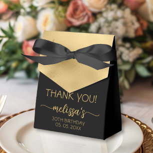 Birthday Gold Foil Monogram Script Thank You Favour Box
