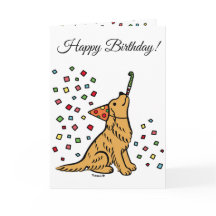 Birthday Golden Retriever Cartoon