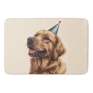 Birthday Golden Retriever Dog Bath Mat