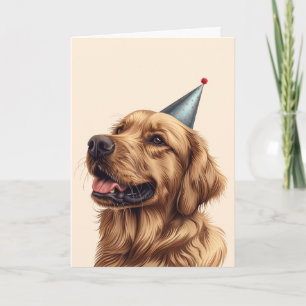 Birthday Golden Retriever Dog Card