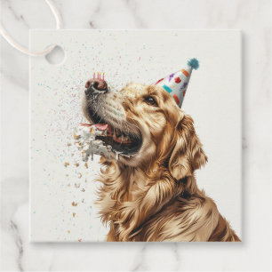 Birthday Golden Retriever Dog Favour Tags