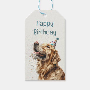 Birthday Golden Retriever Dog Gift Tags