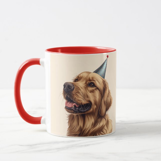 Birthday Golden Retriever Dog Mug (Left)