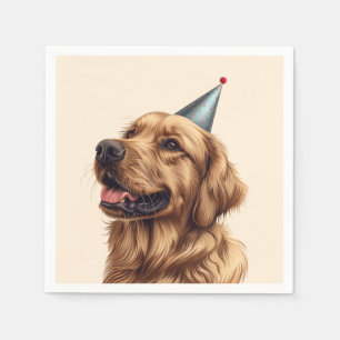 Birthday Golden Retriever Dog Napkin