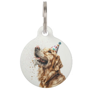 Birthday Golden Retriever Dog Pet Tag