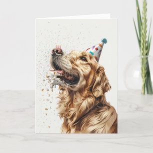 Birthday Golden Retriever Dog Thank You Card
