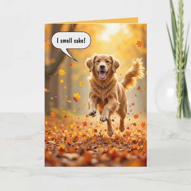 Birthday Golden Retriever Humour Card (Front)