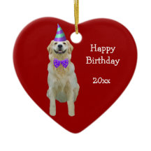 Birthday Golden Retriever Keepsake Ornament