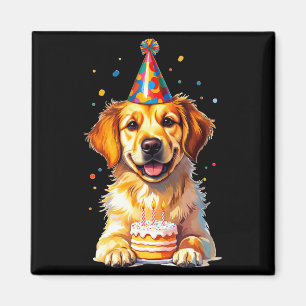 Birthday Golden Retriever, Party Dog Magnet