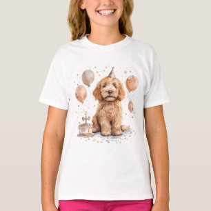 Birthday Goldendoodle Dog Birthday Cake T-Shirt