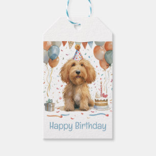 Birthday Goldendoodle Dog Gift Tags