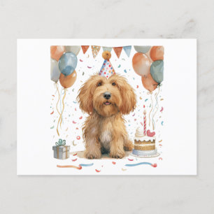 Birthday Goldendoodle Dog Postcard