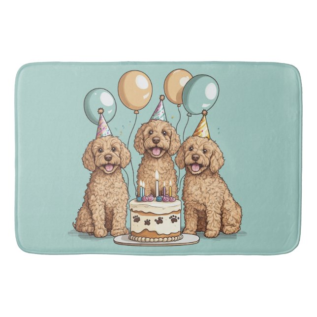 Birthday Goldendoodle Dogs Bath Mat (Front)