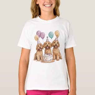 Birthday Goldendoodle Dogs Birthday Cake T-Shirt