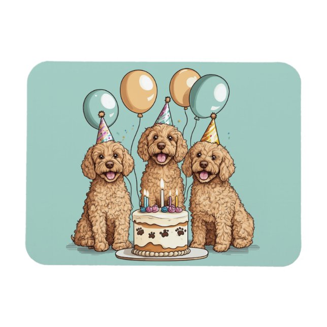 Birthday Goldendoodle Dogs Magnet (Horizontal)