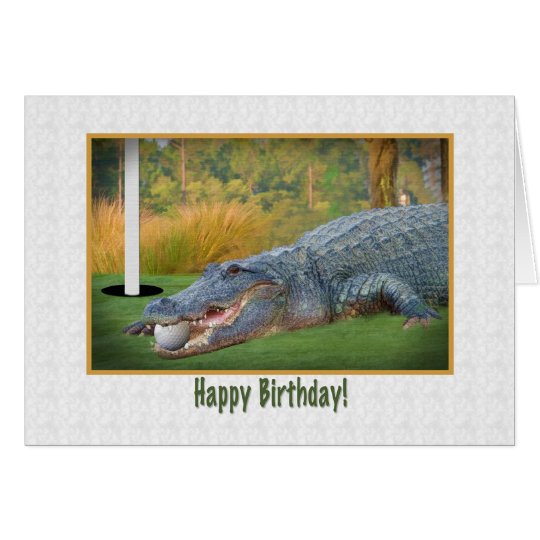 Birthday, Golf, Alligator Card
