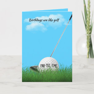 Birthday Golf Ball and Club Card