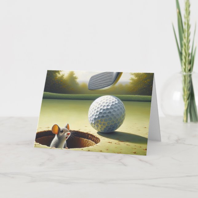 Birthday Golf Ball And Mouse Card (Front)