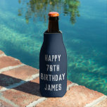 Birthday Golfer 70th Elegant Navy Blue Dad Stylish Bottle Cooler<br><div class="desc">Navy Blue 70th birthday bottle cooler. Perfect for dad,  grandad,  stepdad. Golfer gift idea. You can personalise the year.</div>