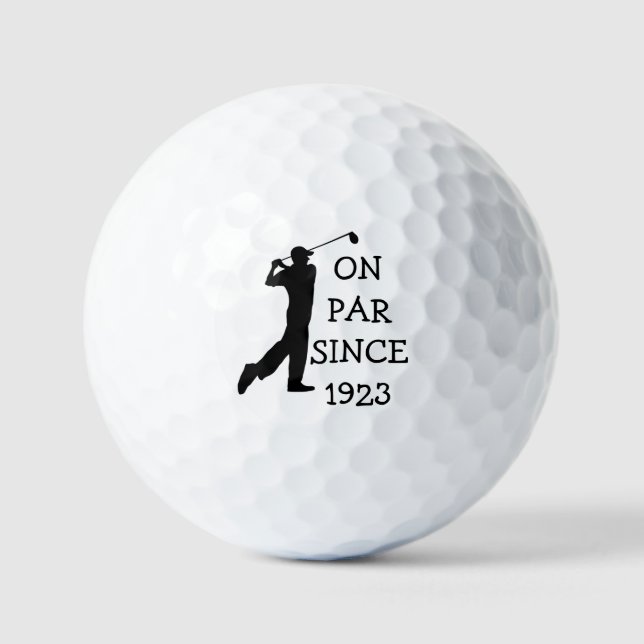 Birthday Golfer Funny 100th happy Dad Par Golf Balls (Front)