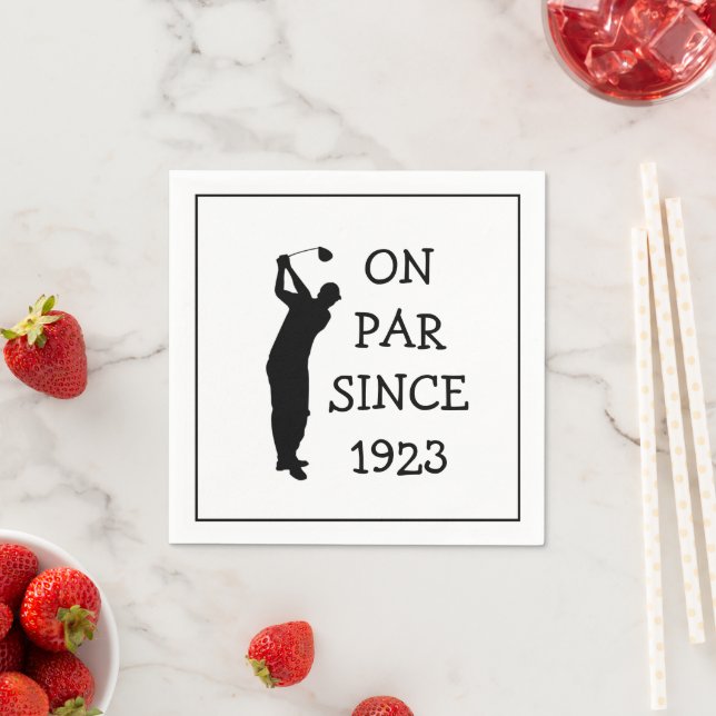 Birthday Golfer Funny 100th happy Dad Par Napkin (Insitu)