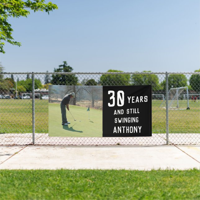 Birthday Golfer Funny 30th happy For him Par Photo Banner (Insitu)