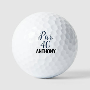 Birthday Golfer Funny 40th Forty Navy Blue Black Golf Balls
