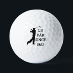Birthday Golfer Funny 40th happy Dad Par Golf Balls<br><div class="desc">On par since 1983. 40th Birthday. Perfect for dad,  grandad,  stepdad. Golfer gift idea. Personalise it with a year.</div>