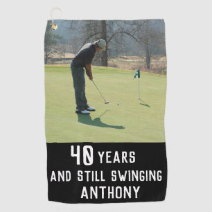 Birthday Golfer Funny 40th happy Dad Par Photo Golf Towel