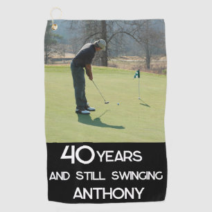 Birthday Golfer Funny 40th happy Dad Par Photo Golf Towel
