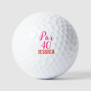 Birthday Golfer Funny 40th happy Forty Pink Golf Balls