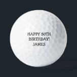 Birthday Golfer Funny 50th Black Dad  Golf Balls<br><div class="desc">Happy 50th birthday! Funny,  black 50th birthday quote. Perfect for dad,  grandad,  stepdad. Golfer gift idea. Personalise it with a name.</div>