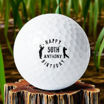 Birthday Golfer Funny 50th happy Dad Golf Balls<br><div class="desc">Happy 50th Birthday. Funny 50th birthday,  fifty,  black,  golfer quote. Perfect for dad,  stepdad. Golfer gift idea. You can personalise the name.</div>