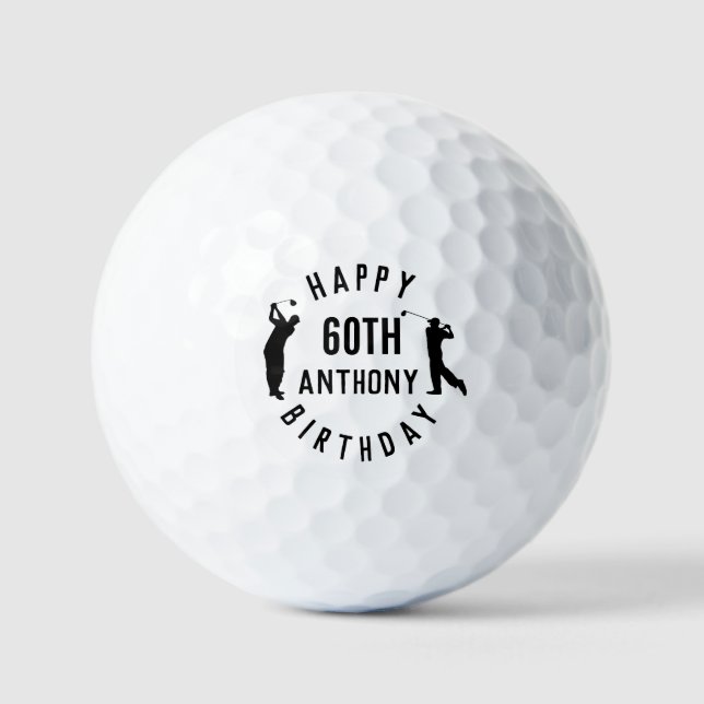Birthday Golfer Funny 60th happy Dad Golf Balls (Front)