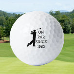 Birthday Golfer Funny 60th happy Dad Par Golf Balls<br><div class="desc">On par since 1963. 60th Birthday. Perfect for dad,  grandad,  stepdad. Golfer gift idea. Personalise it with a year.</div>
