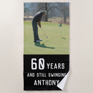 Birthday Golfer Funny 60th happy Par Photo Beach Towel