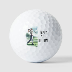 Birthday Golfer Funny 70th happy Dad Golf Balls