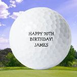 Birthday Golfer Funny 70th happy Dad Golf Balls<br><div class="desc">Happy 70th birthday! Funny 70th birthday quote. Perfect for dad,  grandad,  stepdad. Golfer gift idea. Personalise it with a name.</div>