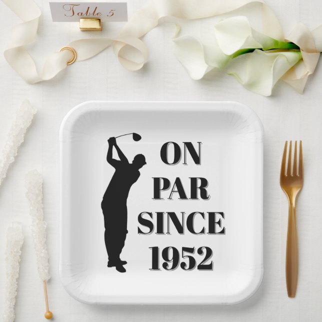 Birthday Golfer Funny 70th happy Dad Par Paper Plate (Wedding)
