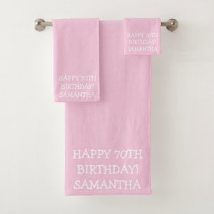 Birthday Golfer Funny 70th happy Mum Bath Towel Set