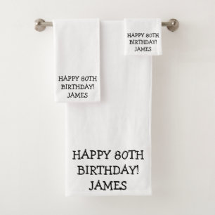 Birthday Golfer Funny 80th happy Dad Bath Towel Set