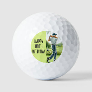 Birthday Golfer Funny 80th happy Dad Golf Balls