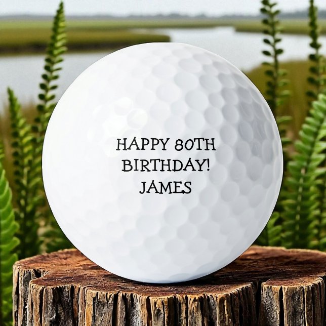 Birthday Golfer Funny 80th happy Dad Golf Balls (Creator Uploaded)