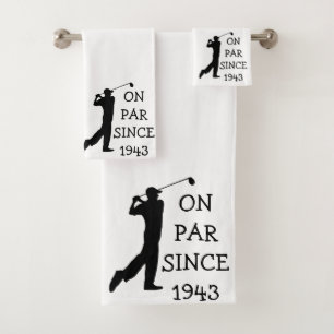 Birthday Golfer Funny 80th happy Dad Par Bath Towel Set