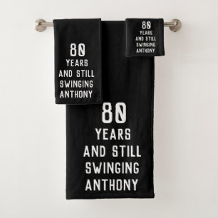 Birthday Golfer Funny 80th happy Dad Par Bath Towel Set