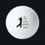 Birthday Golfer Funny 80th happy Dad Par Golf Balls<br><div class="desc">On par since 1943. Green 80th Birthday. Perfect for dad,  grandad,  stepdad. Golfer gift idea. Personalise it with a year.</div>