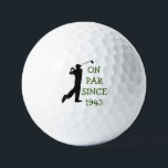 Birthday Golfer Funny 80th happy Dad Par Golf Balls<br><div class="desc">On par since 1943. Green 80th Birthday. Perfect for dad,  grandad,  stepdad. Golfer gift idea. Personalise it with a year.</div>
