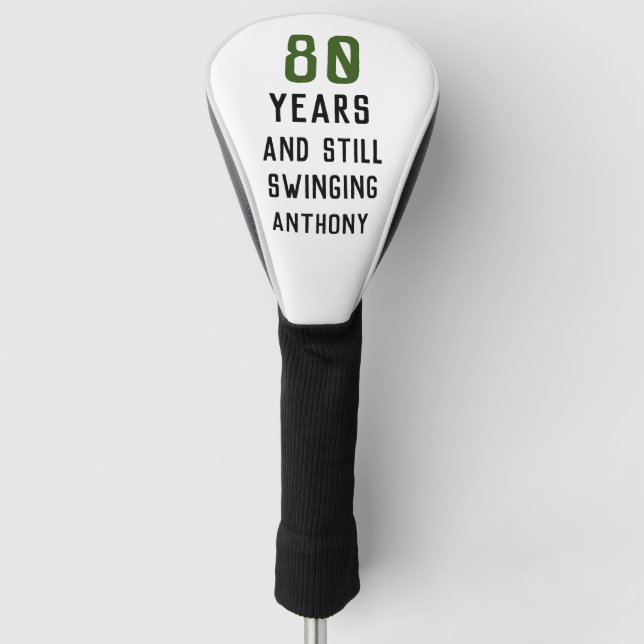 Birthday Golfer Funny 80th happy Dad Par Golf Head Cover (Front)