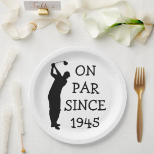 Birthday Golfer Funny 80th happy Dad Par Paper Plate